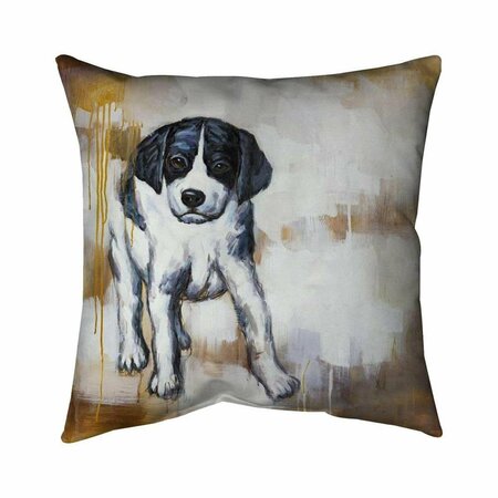 BEGIN HOME DECOR 26 x 26 in. Curious Puppy Dog-Double Sided Print Indoor Pillow 5541-2626-AN126